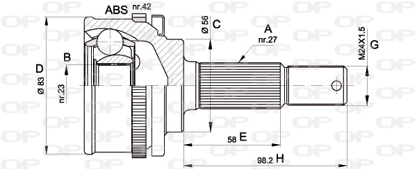 Jeu de joints, arbre de transmission OPEN PARTS CVJ5471.10