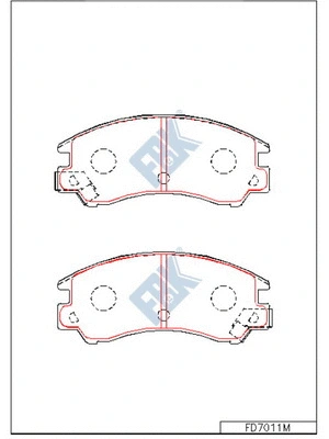 Kit de plaquettes de frein, frein à disque FBK FD7011M