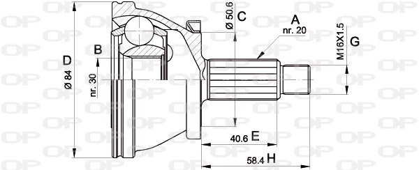 Jeu de joints, arbre de transmission OPEN PARTS CVJ5390.10
