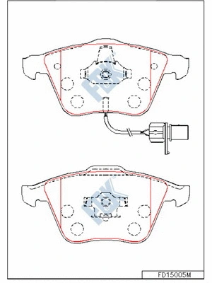 Kit de plaquettes de frein, frein à disque FBK FD15005M