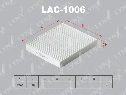 Filtre, air de l'habitacle LYNXAUTO LAC-1006