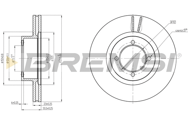 Disque de frein BREMSI CD6305V