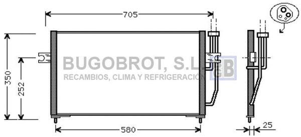 Condenseur, climatisation BUGOBROT 62-VO5128