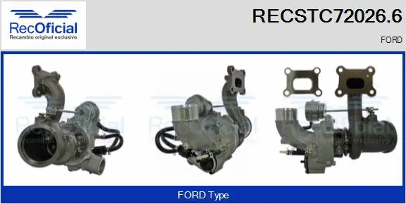 Turbocompresseur, suralimentation RECOFICIAL RECSTC72026.6