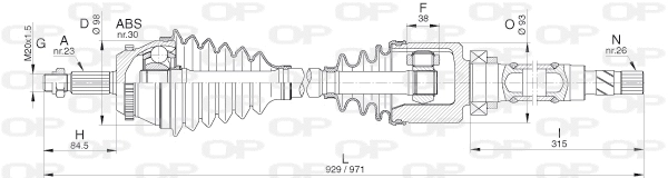 Arbre de transmission OPEN PARTS DRS6303.00