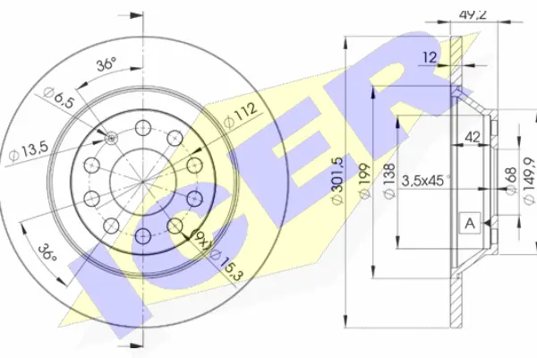 Disque de frein ICER 78BD5313-2