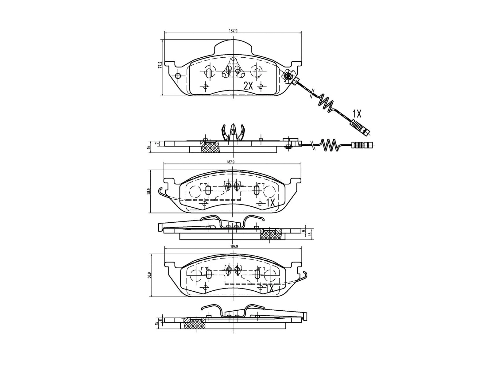 Kit de plaquettes de frein, frein à disque A.Z. Meisterteile AZMT-44-022-1081