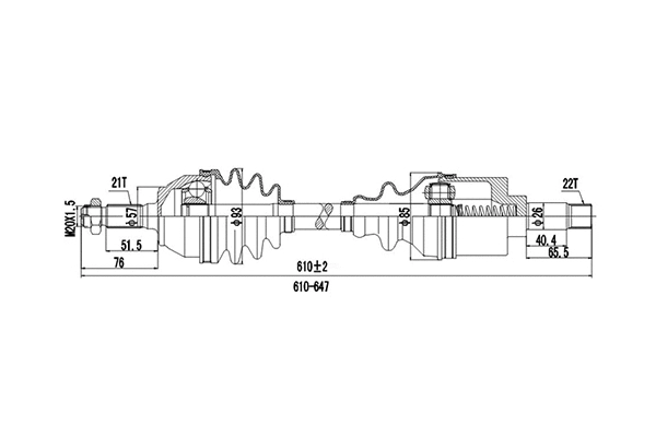 Arbre de transmission DYNAMATRIX DDS245004