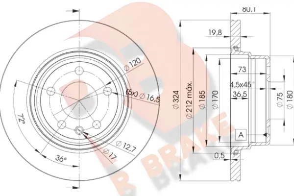 Disque de frein R BRAKE 78RBD26849