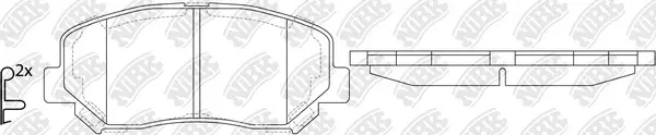 Kit de plaquettes de frein, frein à disque NiBK PN25000