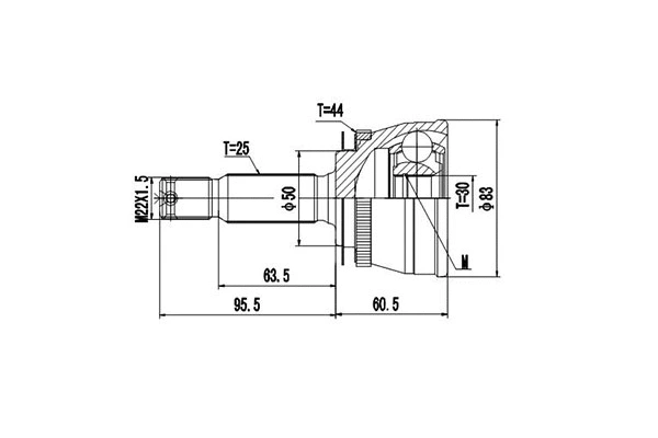 Jeu de joints, arbre de transmission DYNAMATRIX DCV824036