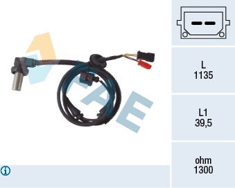 Capteur, vitesse de roue FAE 78085