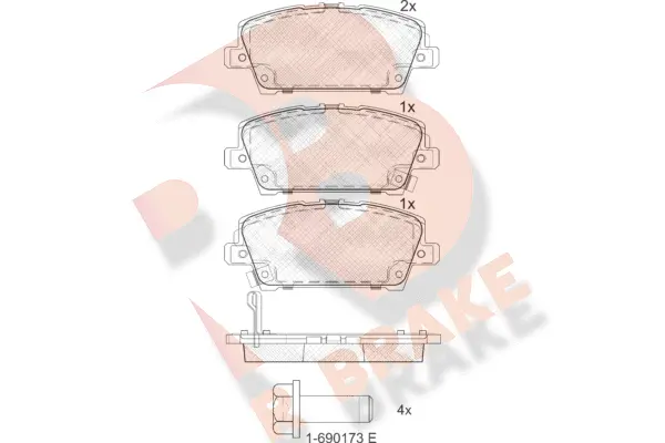 Kit de plaquettes de frein, frein à disque R BRAKE RB1773