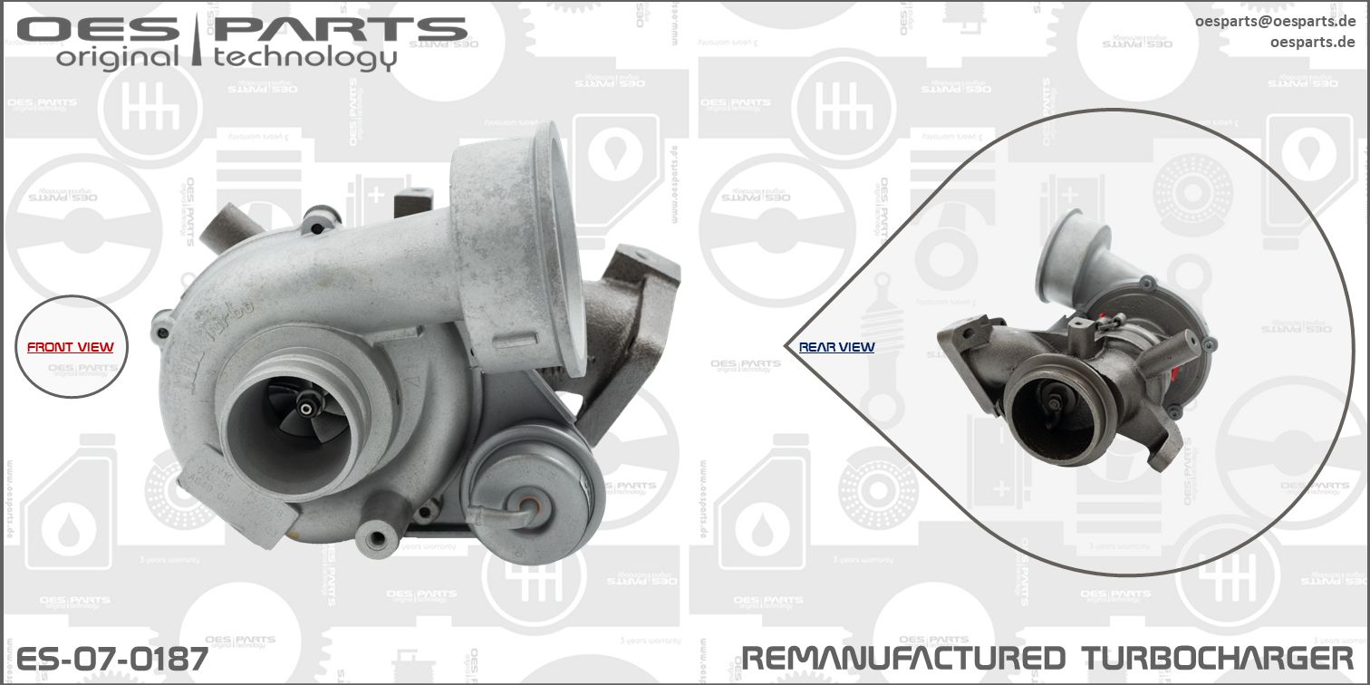 Turbocompresseur, suralimentation OES PARTS ES-07-0187