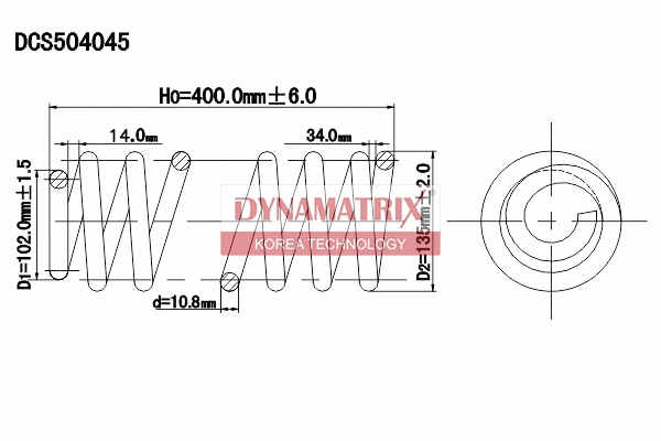 Ressort de suspension DYNAMATRIX DCS504045