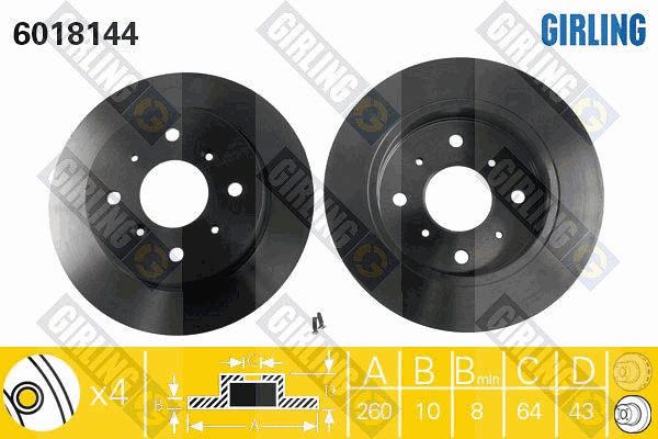 Disque de frein GIRLING 6018144