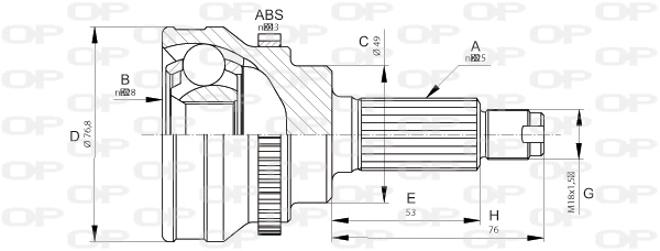 Jeu de joints, arbre de transmission OPEN PARTS CVJ5675.10
