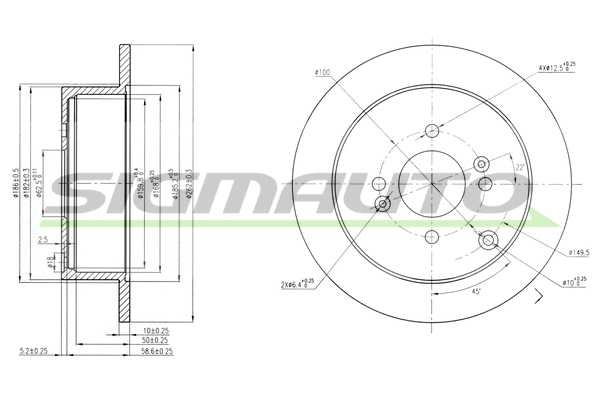 Disque de frein SIGMAUTO DBB794S
