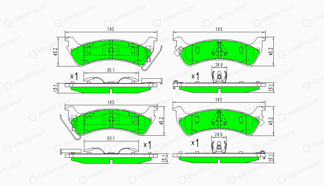 Kit de plaquettes de frein, frein à disque Automotive Adriado GLBP0375