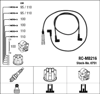 Kit de câbles d'allumage NGK 0751