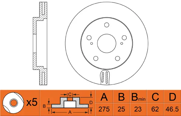 Disque de frein FIT FR0540V