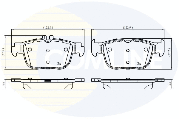 Kit de plaquettes de frein, frein à disque COMLINE CBP02868