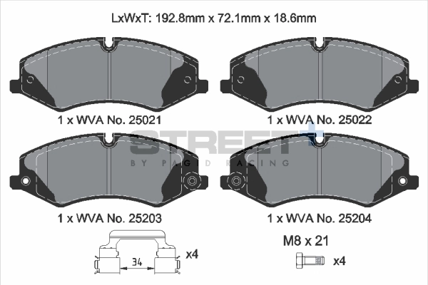 Kit de plaquettes de frein, frein à disque PAGID Racing T8103SP2001