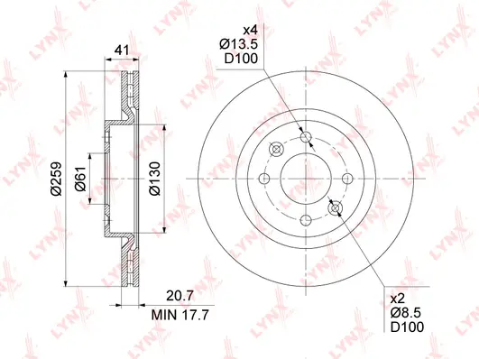 Disque de frein LYNXAUTO BN-1418