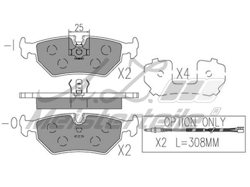 Kit de plaquettes de frein, frein à disque A.Z. Meisterteile AZMT-44-022-2155