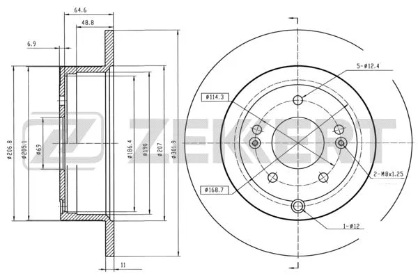 Disque de frein ZEKKERT BS-5509B