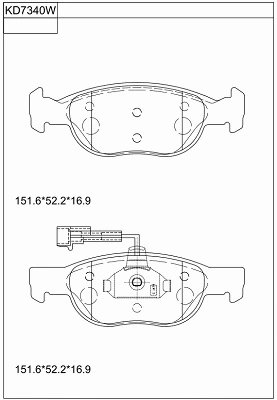 Kit de plaquettes de frein, frein à disque ASIMCO KD7340W