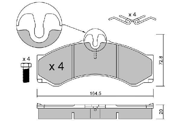Kit de plaquettes de frein, frein à disque AISIN BPMB-1015