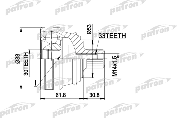 Jeu de joints, arbre de transmission PATRON PCV1091