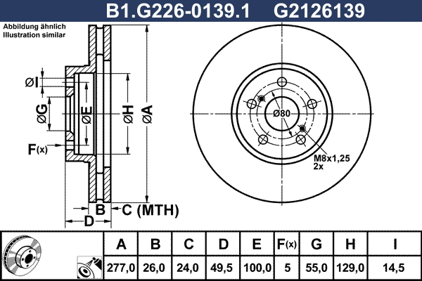 Disque de frein GALFER B1.G226-0139.1