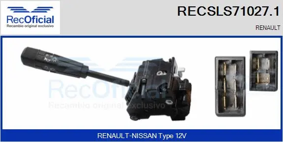 Commutateur de colonne de direction RECOFICIAL RECSLS71027.1