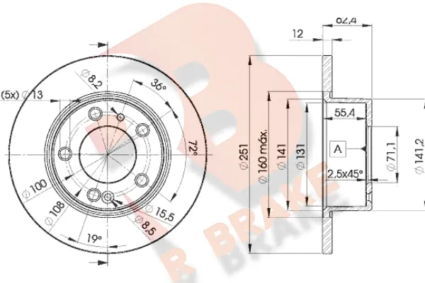 Disque de frein R BRAKE 78RBD21796