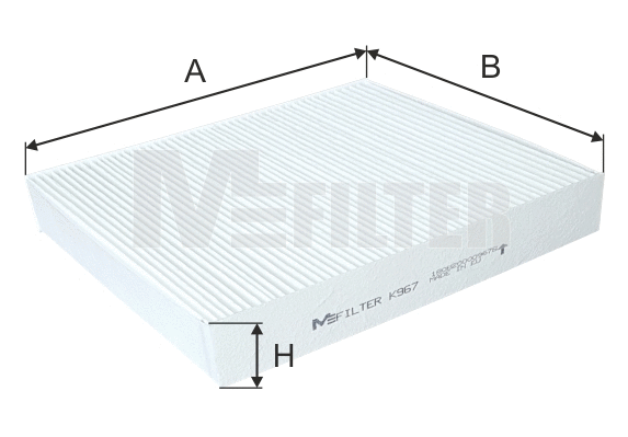 Filtre, air de l'habitacle MFILTER K 967