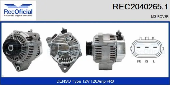 Alternateur RECOFICIAL REC2040265.1