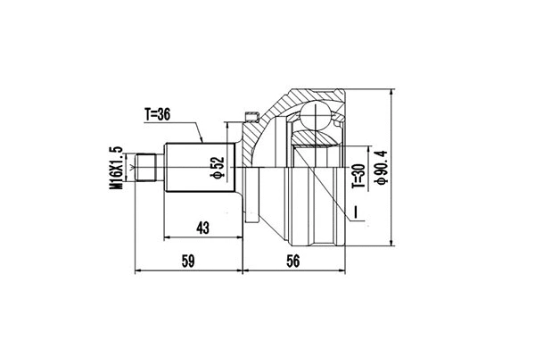 Jeu de joints, arbre de transmission DYNAMATRIX DCV803024
