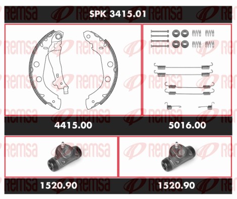 Kit de freins, freins à tambours REMSA SPK 3415.01