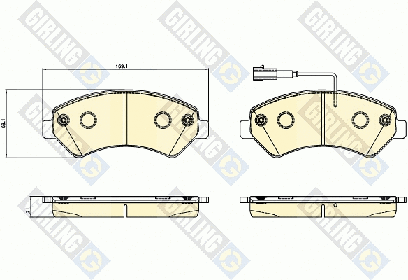 Kit de plaquettes de frein, frein à disque GIRLING 6120695