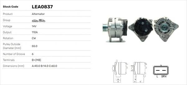 Alternateur LUSA LEA0837