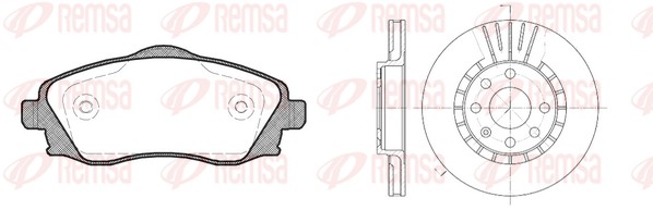 Kit de freins, frein à disques REMSA 8774.02