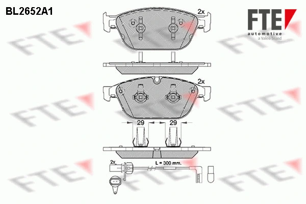 Kit de plaquettes de frein, frein à disque FTE 9010891
