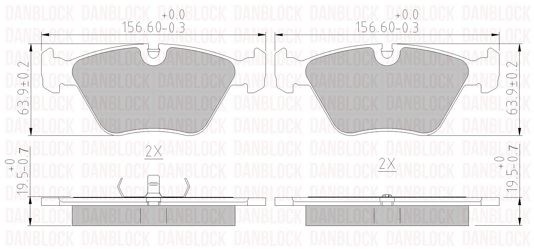 Kit de plaquettes de frein, frein à disque DANBLOCK DB 510074
