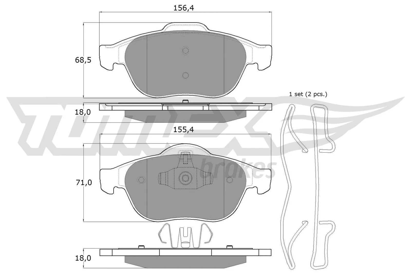 Kit de plaquettes de frein, frein à disque TOMEX Brakes TX 13-50