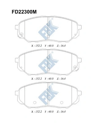 Kit de plaquettes de frein, frein à disque FBK FD22300M