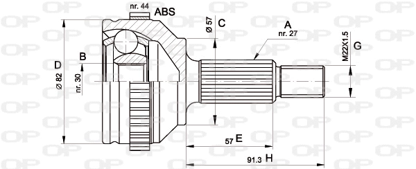 Jeu de joints, arbre de transmission OPEN PARTS CVJ5201.10