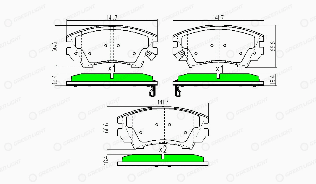 Kit de plaquettes de frein, frein à disque Automotive Adriado GLBP0133