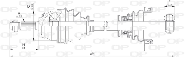 Arbre de transmission OPEN PARTS DRS6263.00